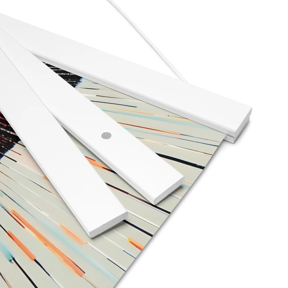 Radiant Reflection: An Abstract Journey of Thought | Poster With White Wood Hanger | 16″×16″