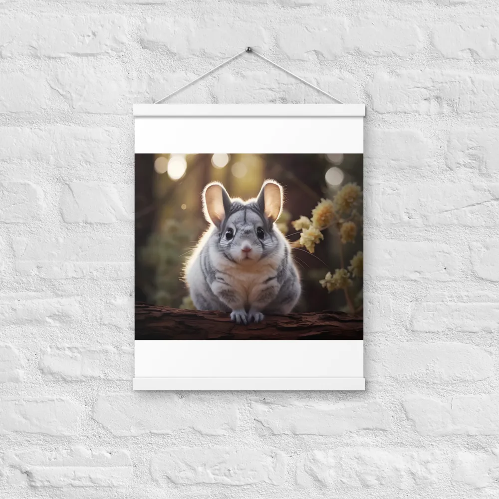 Curious Chinchilla in the Forest | Poster With White Wood Hanger | 16″×20″