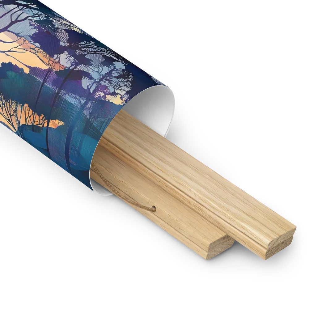Tranquil Geometry: A Journey Through Color | Poster With Oak Wood Hanger | 14″×14″