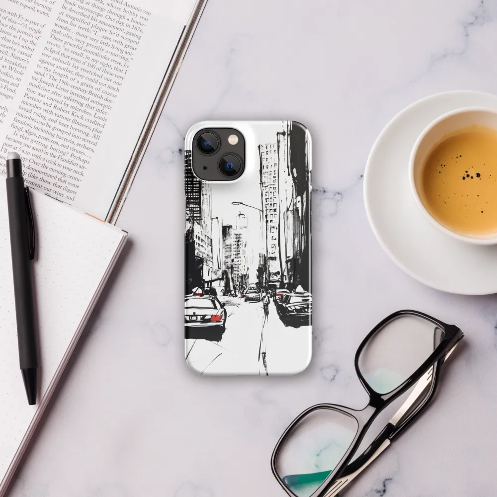 Urban Pulse: A Monochromatic Journey | Phone Case |  14 | Snap Case | Glossy