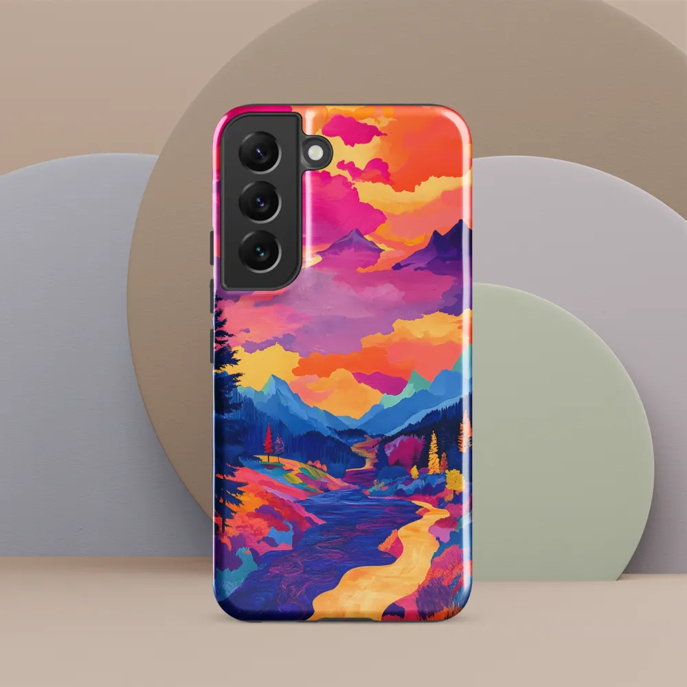 Radiant Serenity: A Surreal Landscape | Phone Case |  S22 | Tough Case | Glossy