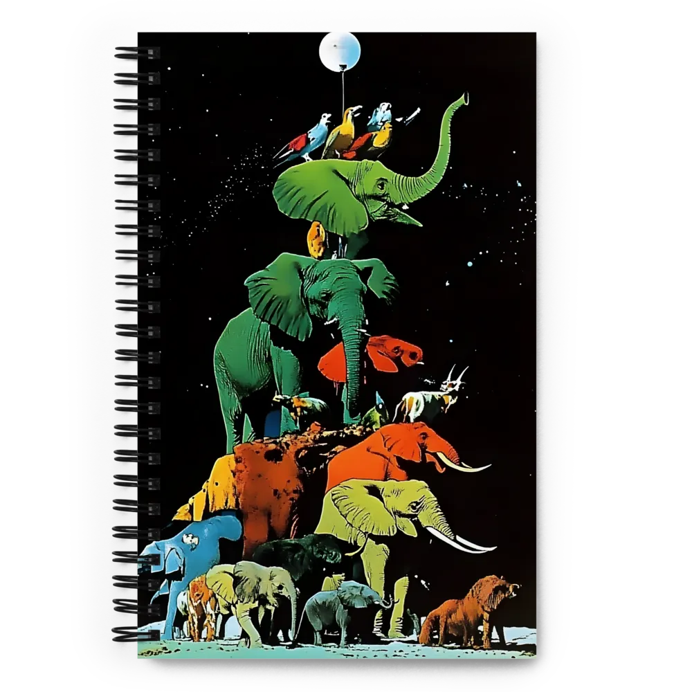 The Playful Tower of Elephants | Spiral Notebook