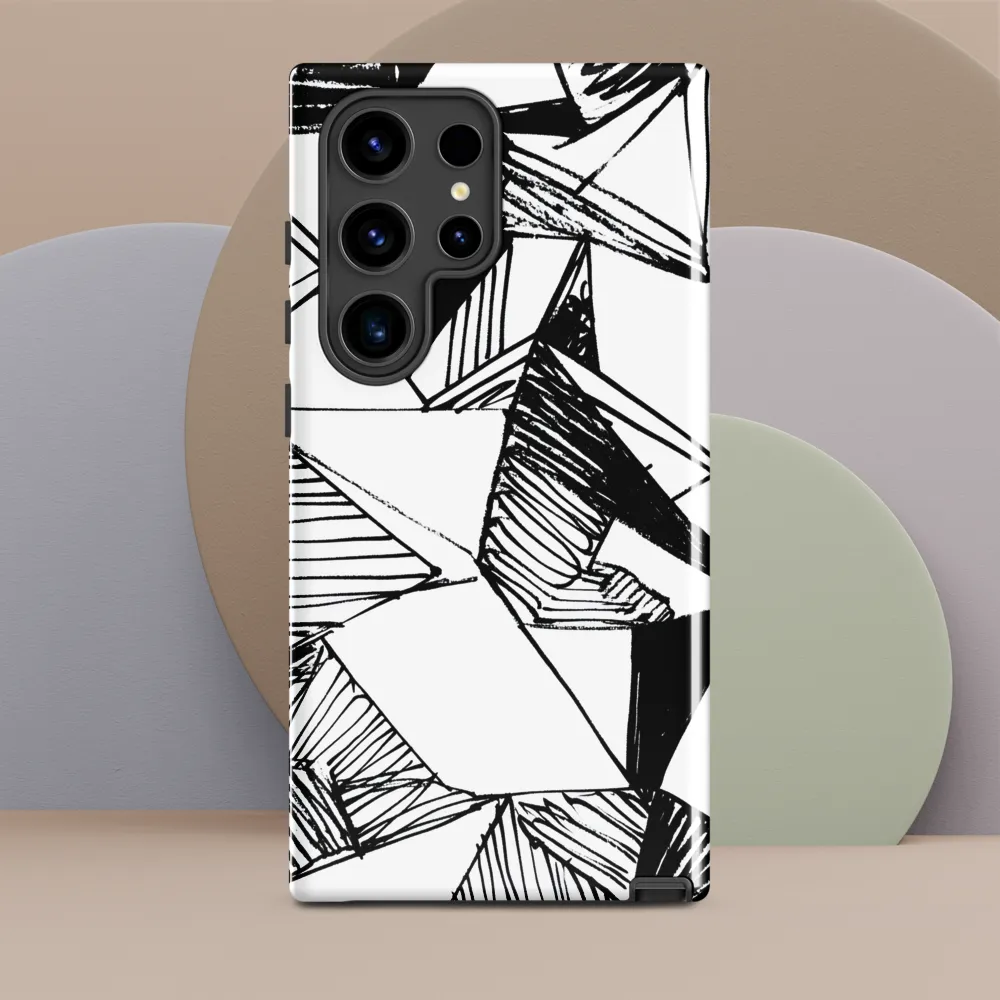Dynamic Geometry in Ink | Phone Case |  S24 Ultra | Tough Case | Glossy
