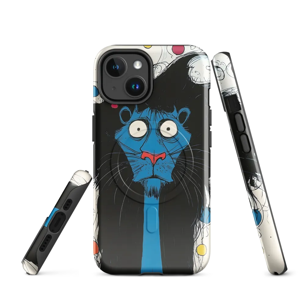 Whimsical Blue Lion