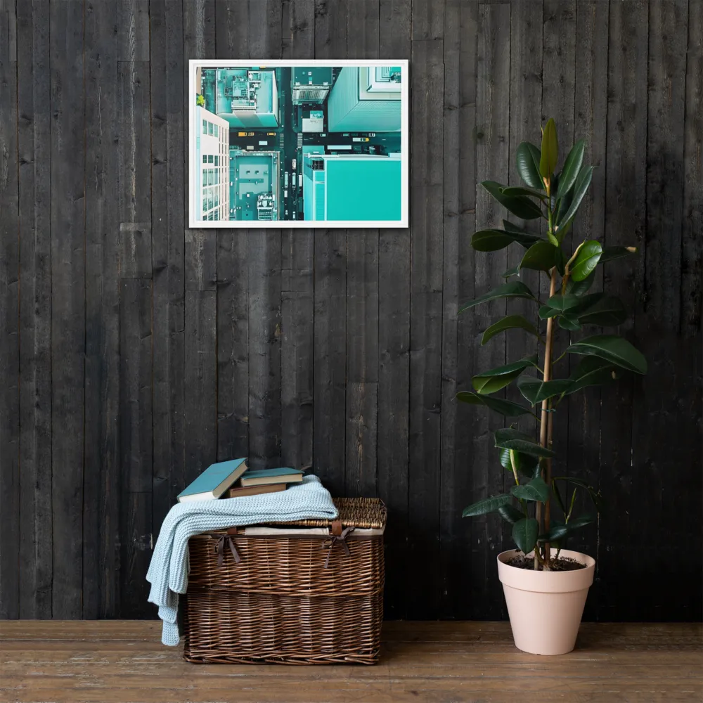 Urban Geometry: Aerial Perspective | Canvas with White Frame | 18″×24″