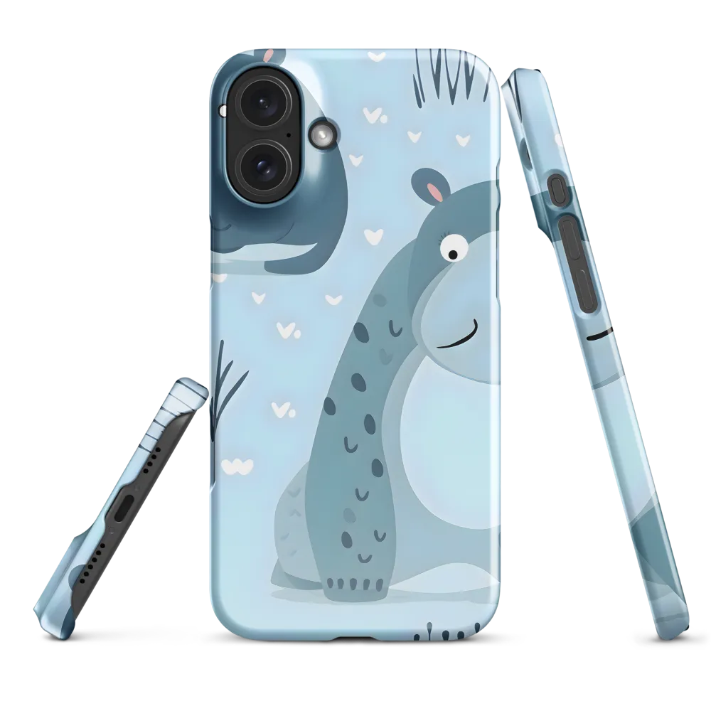 Whimsical Hippo Delight | Phone Case |  16 Plus | Snap Case | Glossy