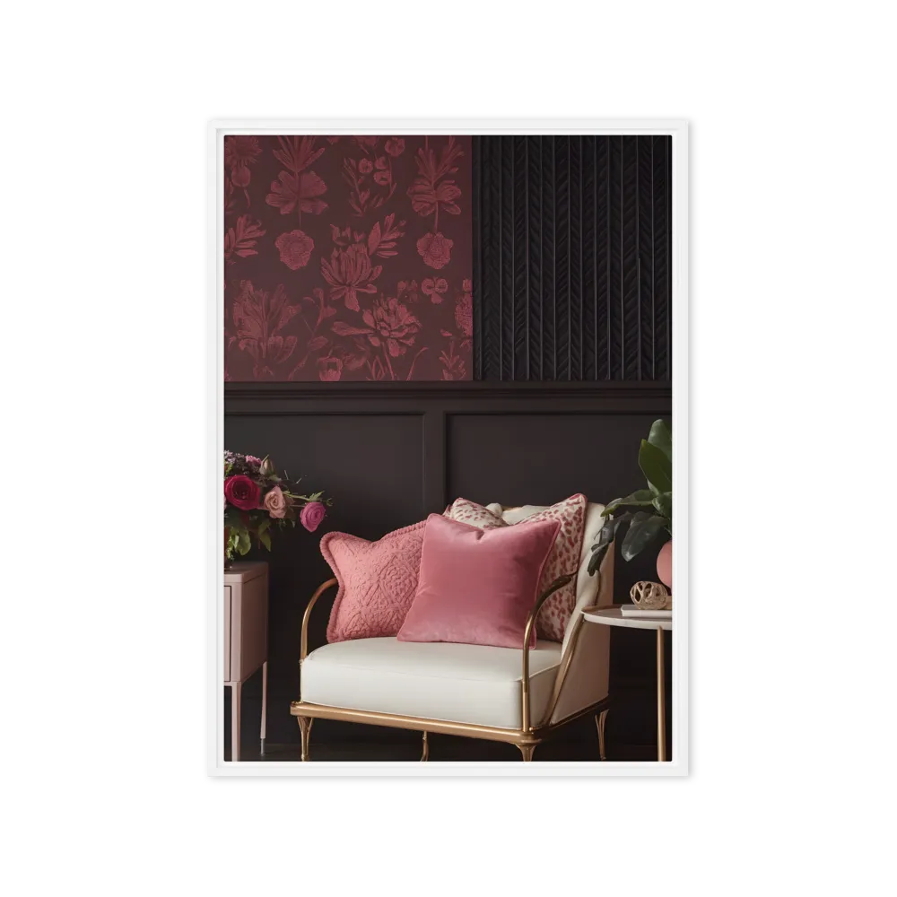 Elegance in Contrast: A Modern Interior Design | Canvas with White Frame | 20″×28″