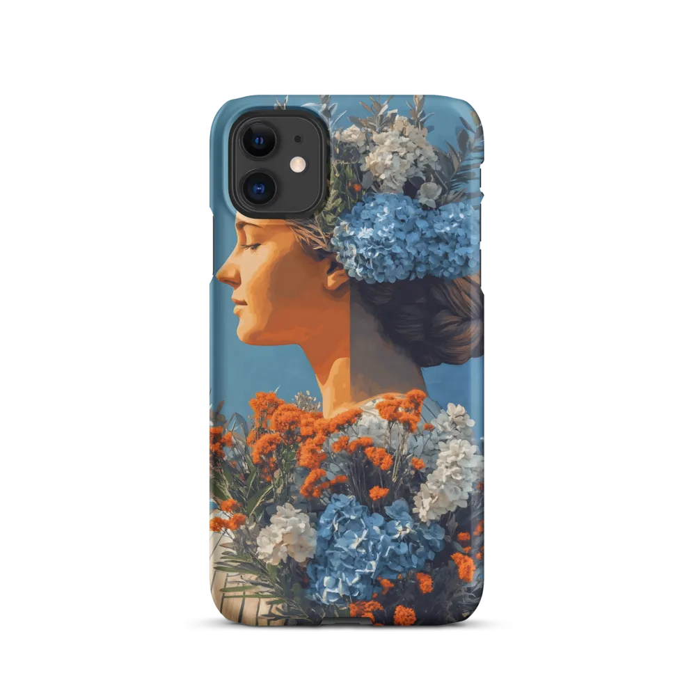 Floral Reverie: A Portrait of Serenity | Phone Case |  11 | Snap Case | Matte