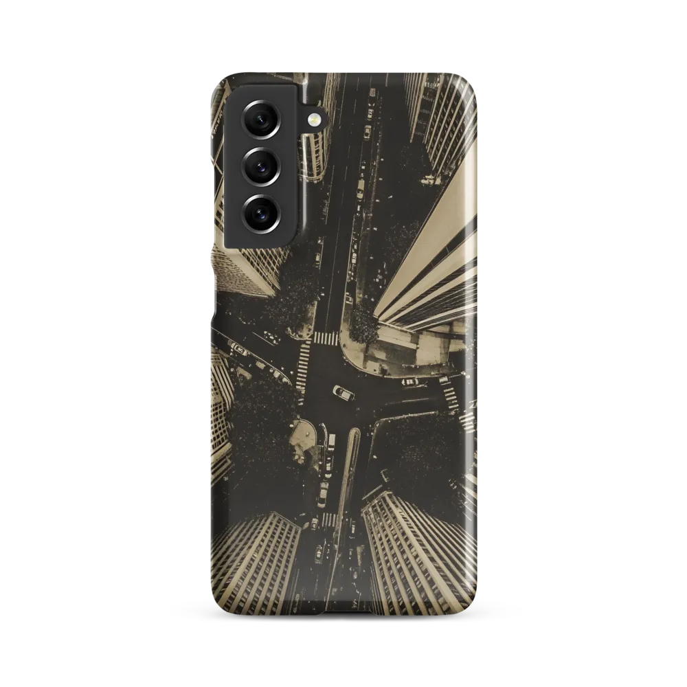 Urban Symphony: Aerial Perspective of City Life | Phone Case |  S21 FE | Snap Case | Glossy