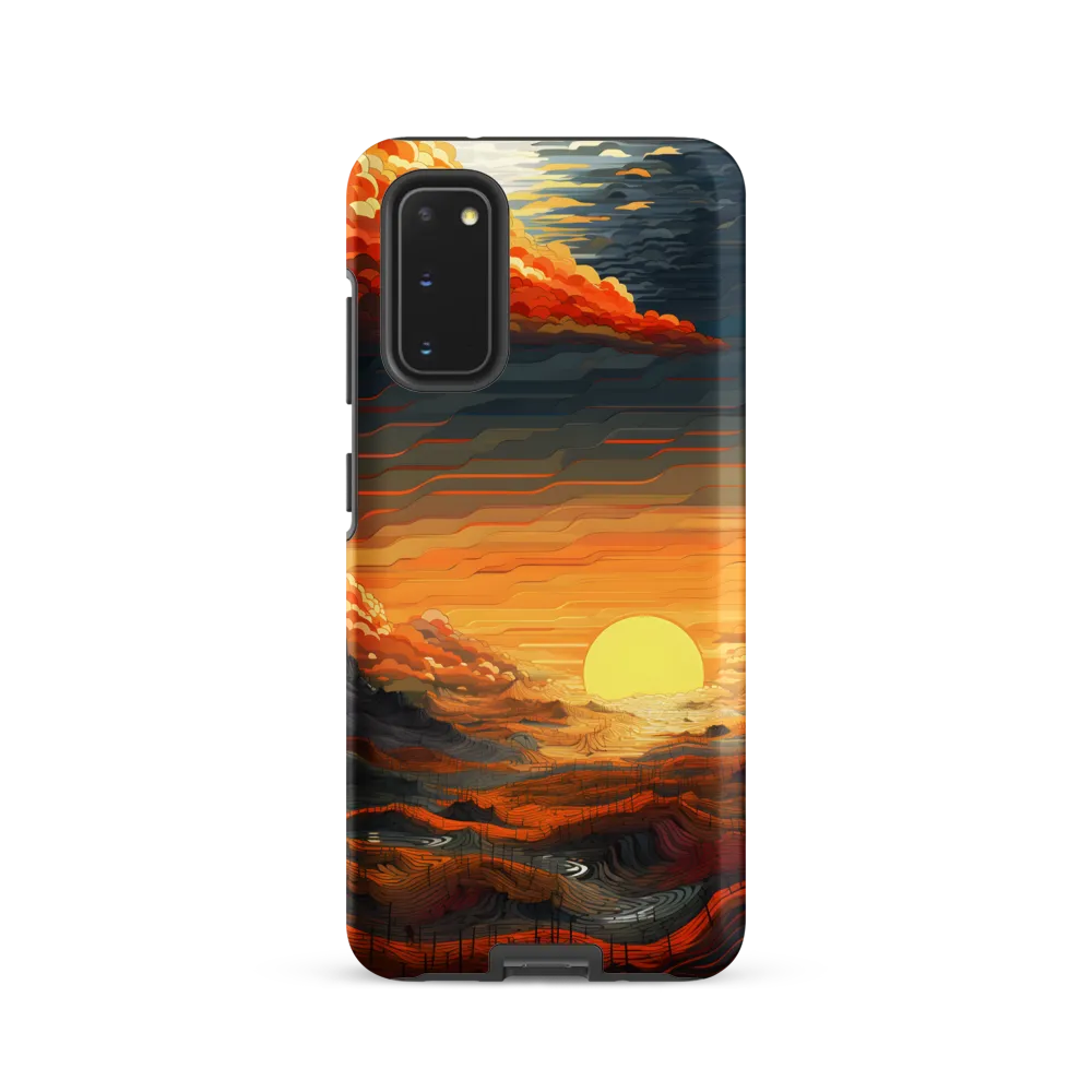 Ethereal Sunset: A Serene Landscape in Flowing Forms
