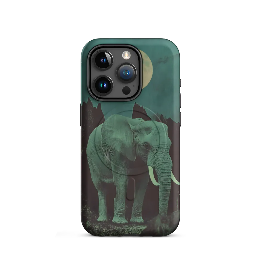 Ethereal Presence: Elephant Under a Full Moon