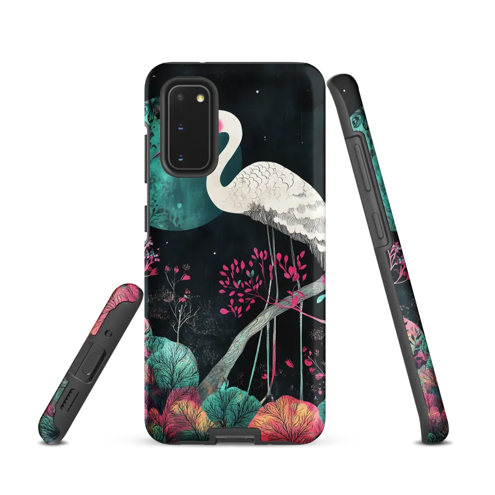 Ethereal Presence: Heron in a Floral Dreamscape