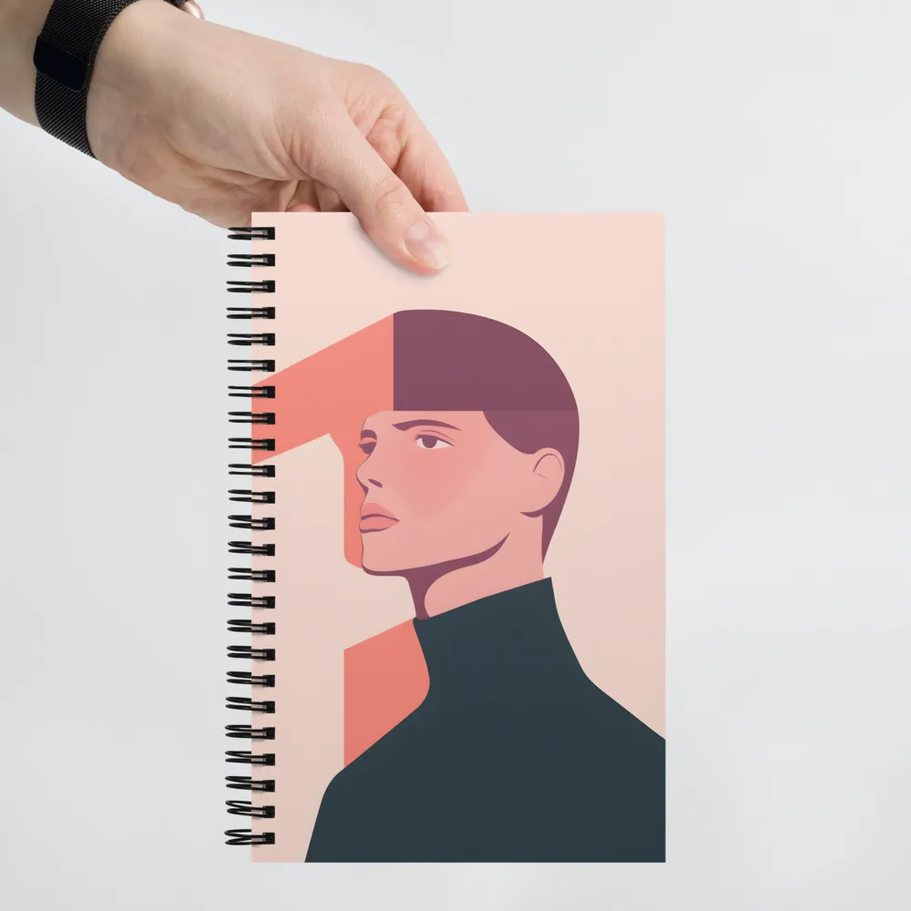 Contemplative Portrait in Minimalism | Spiral Notebook