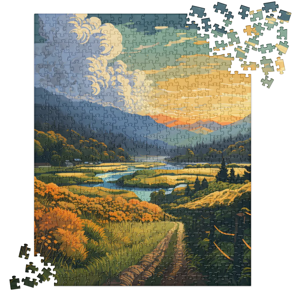 Tranquil Valley at Dusk | Jigsaw Puzzle | 520 pieces