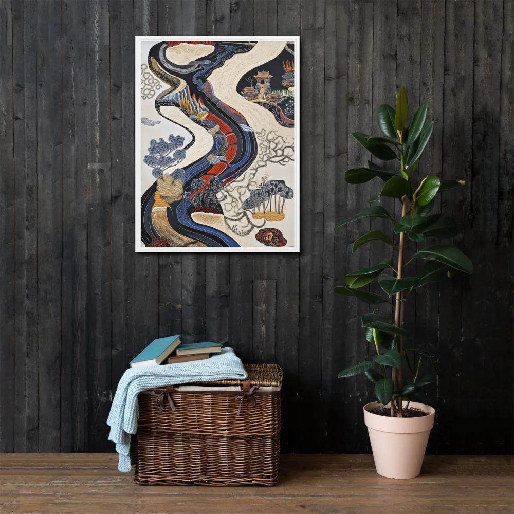 Flow of Tranquility | Canvas with White Frame | 24″×32″