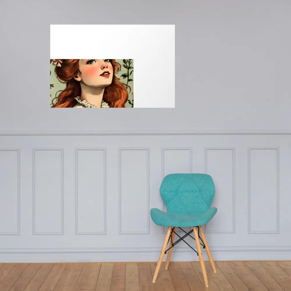 Whimsical Portrait of a Flower-Adorned Girl | Poster | 24″×36″