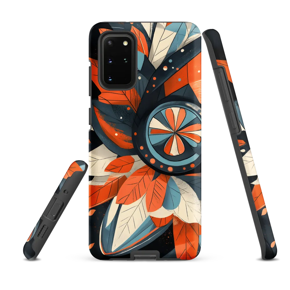 Floral Symphony in Orange and Teal