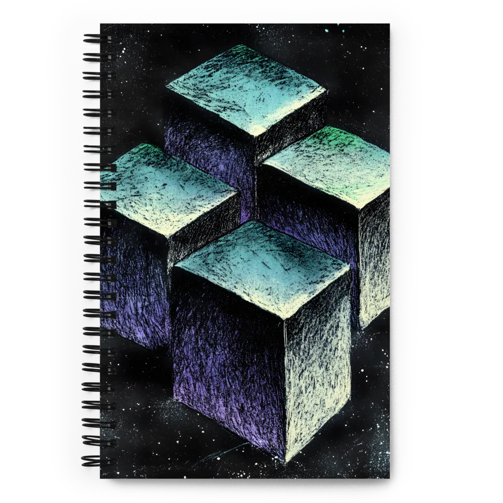 Floating Geometry: A Study in Cubes | Spiral Notebook