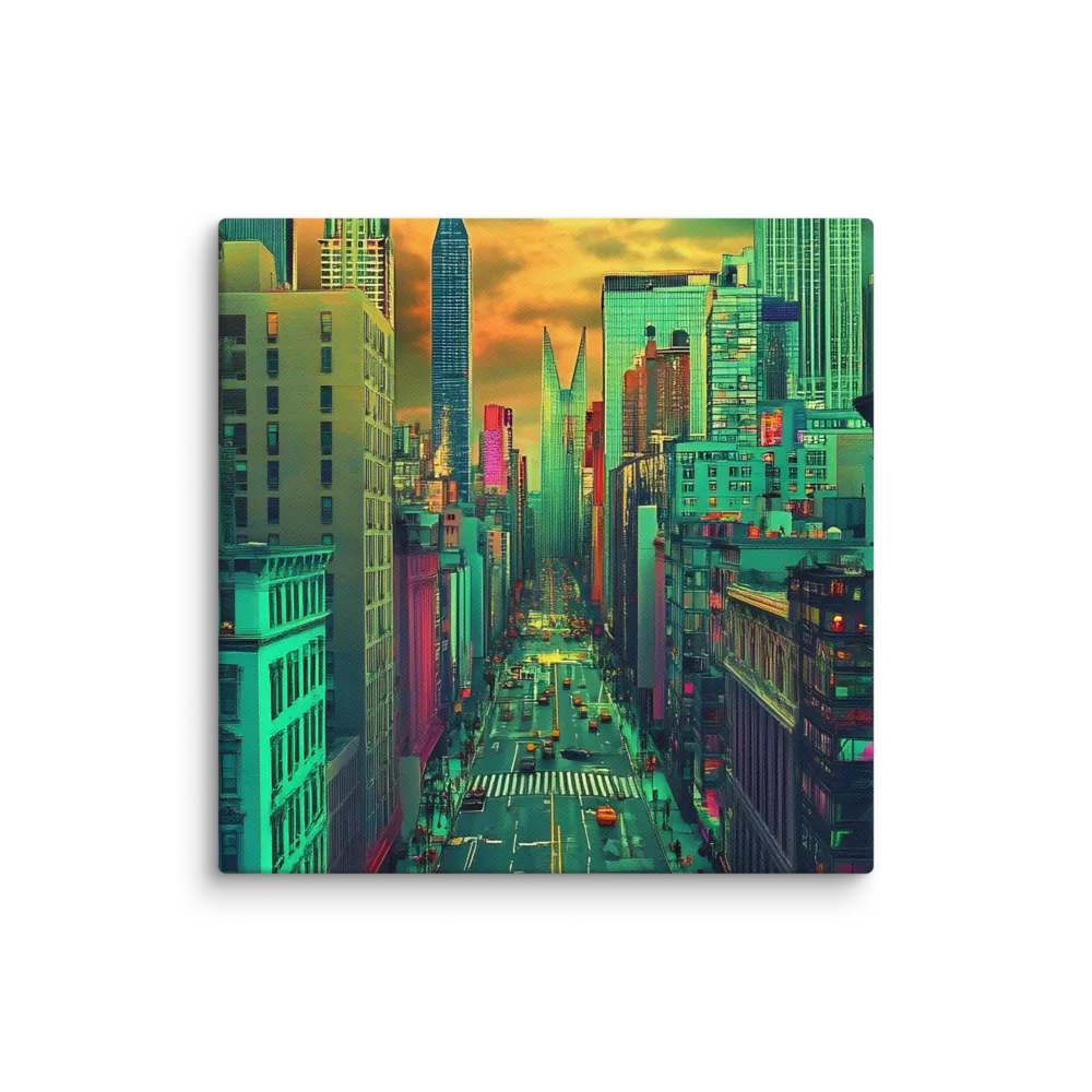 Urban Surrealism: Neon Dreams | Canvas | 8″×8″