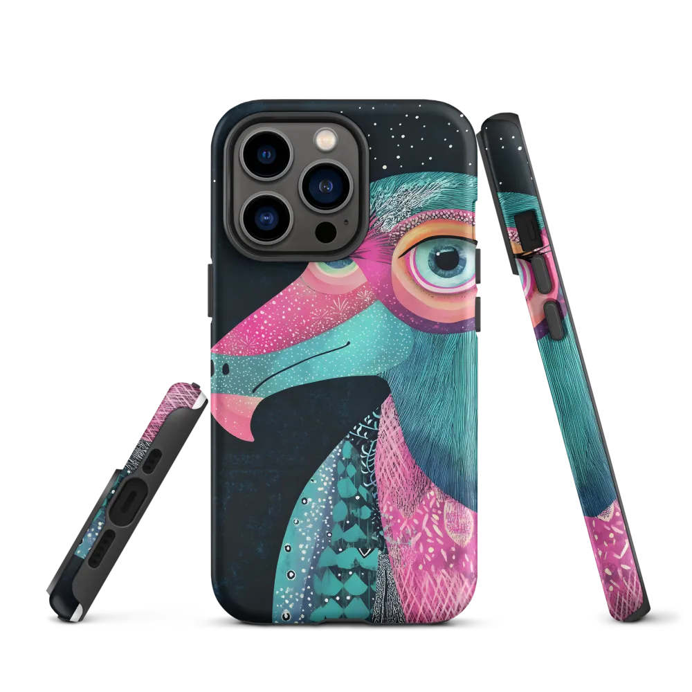 Whimsical Vulture: A Dance of Colors | Phone Case |  13 Pro | Tough Case | Matte
