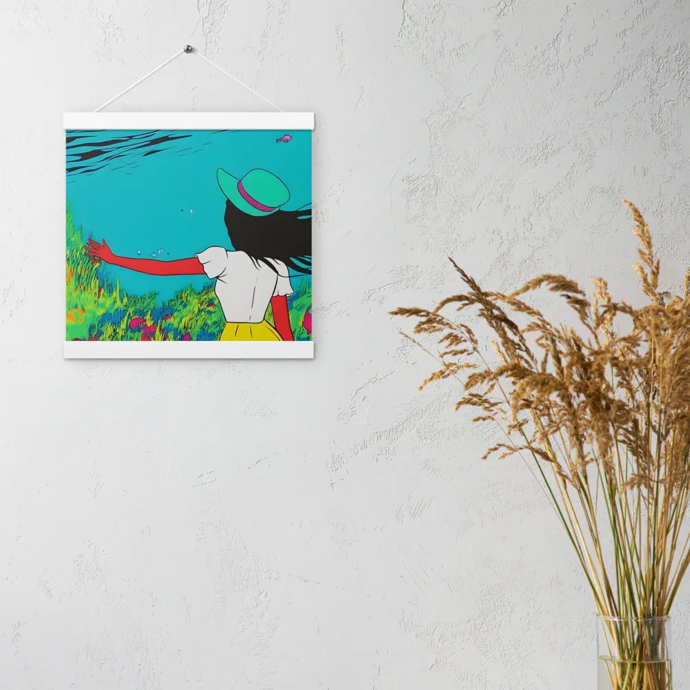 Whimsical Encounter | Poster With White Wood Hanger | 12″×12″