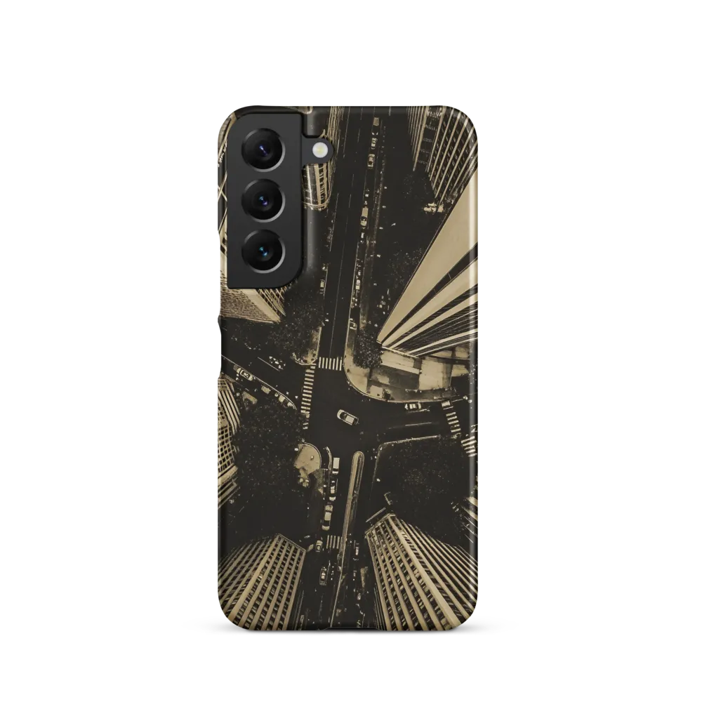 Urban Symphony: Aerial Perspective of City Life | Phone Case |  S22 | Snap Case | Matte