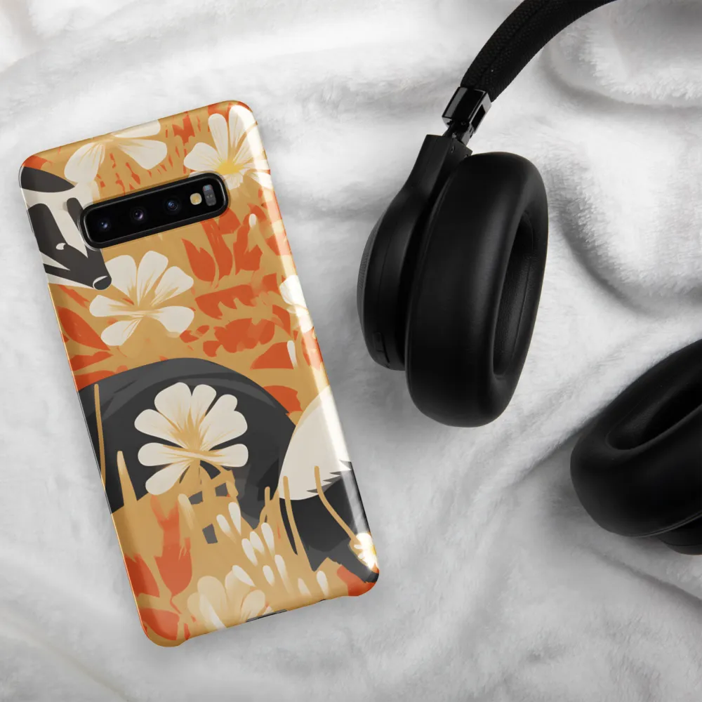 Whimsical Badgers in Bloom | Phone Case |  S10 Plus | Snap Case | Glossy