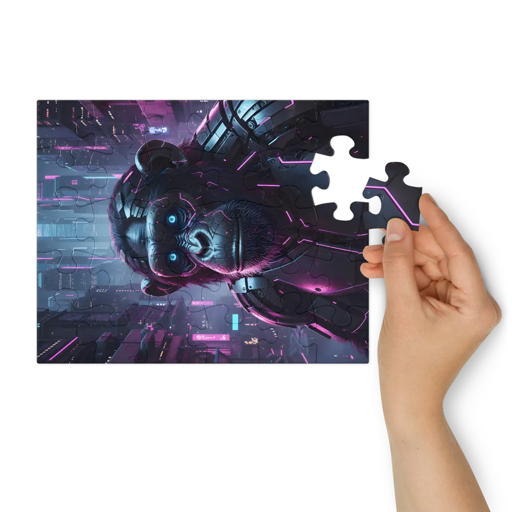 Cyborg Chimpanzee 
 Jigsaw Puzzle in Tin Box