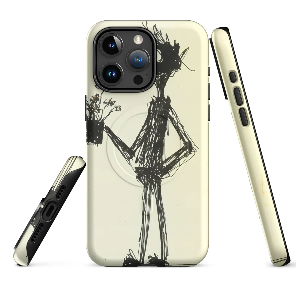 Whimsical Figure with Flowers