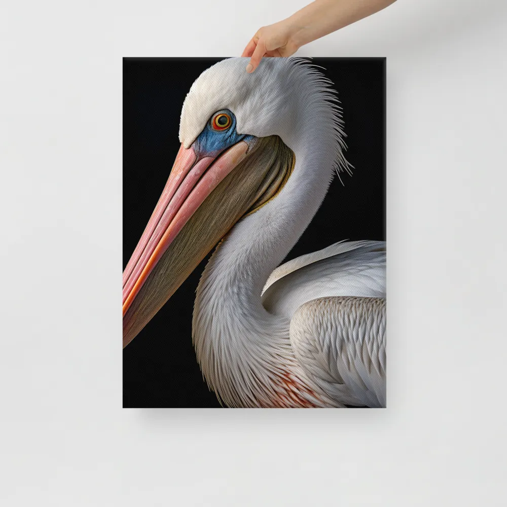 Elegance in White: The Pelican | Canvas | 18″×24″