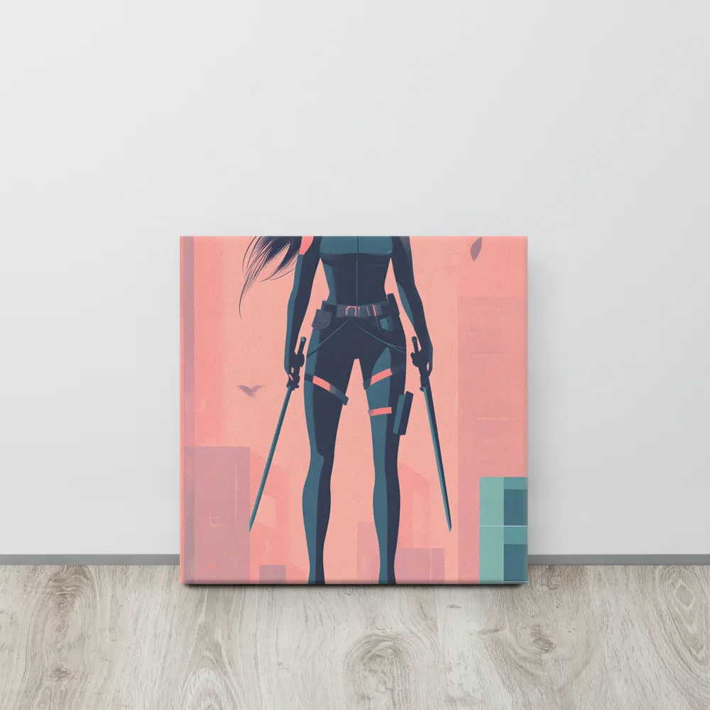 Urban Sentinel: A Warrior's Stand | Canvas | 16″×16″
