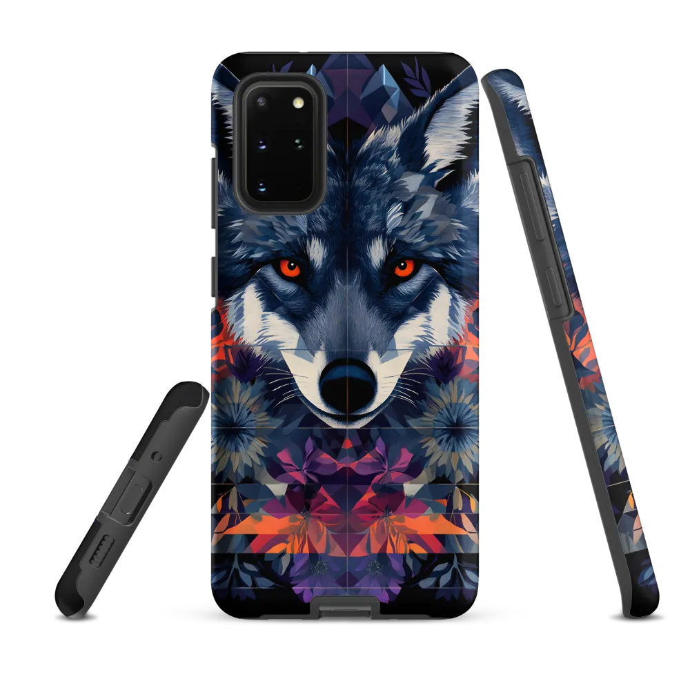 Mystical Wolf Amidst Floral Geometry