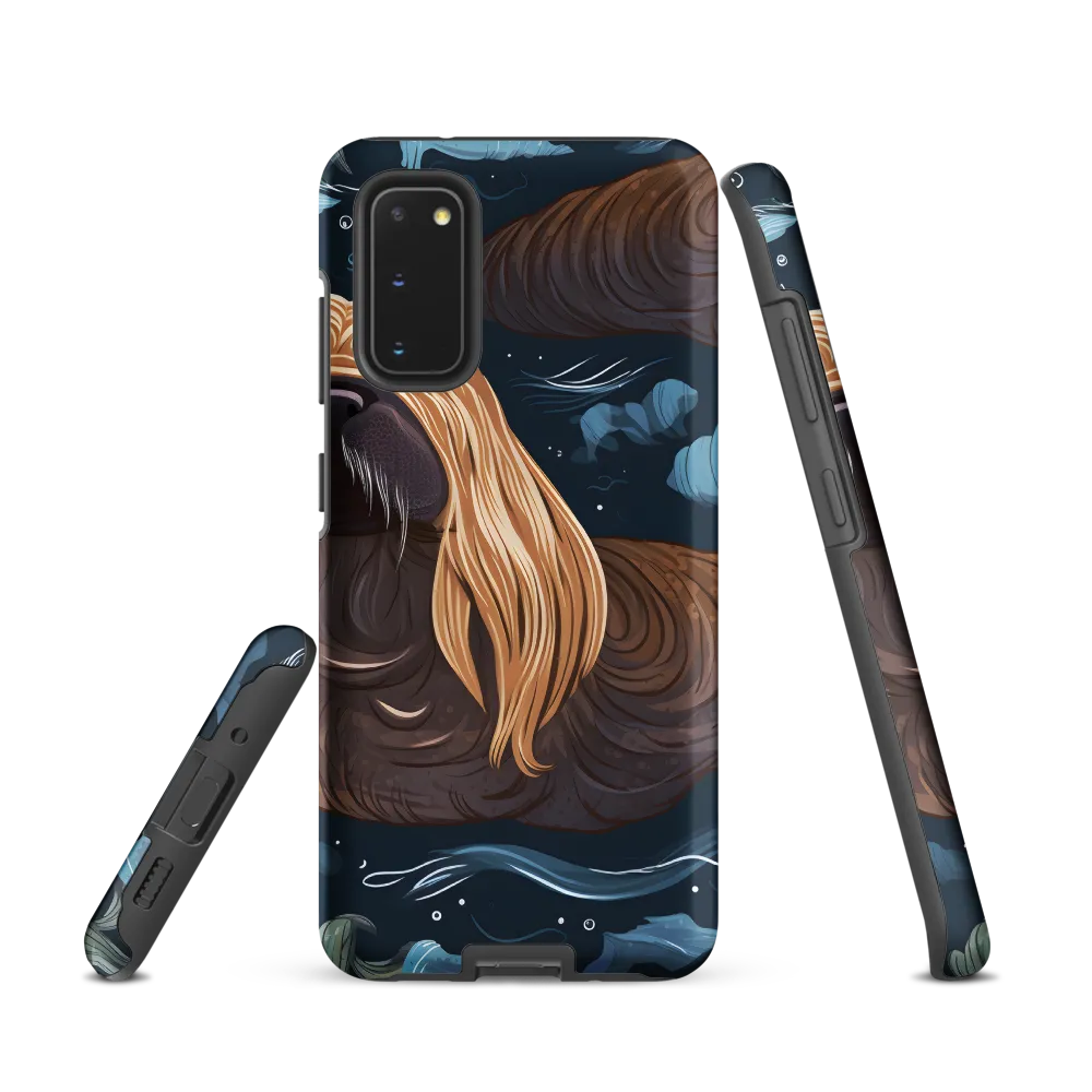 Whimsical Walruses in Deep Blue