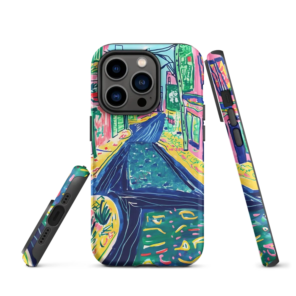 Dreamy Street in Vibrant Hues | Phone Case |  14 Pro | Tough Case | Matte