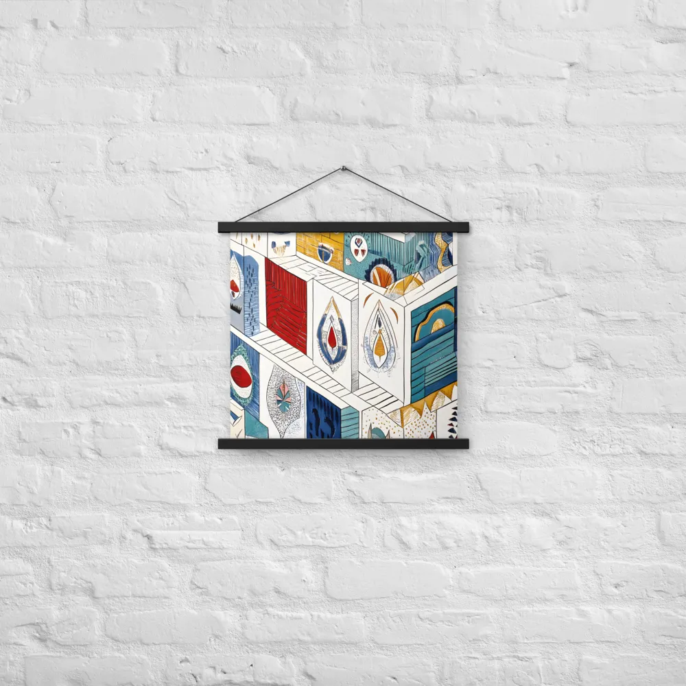Symphony of Geometric Harmony | Poster With Black Wood Hanger | 18″×18″