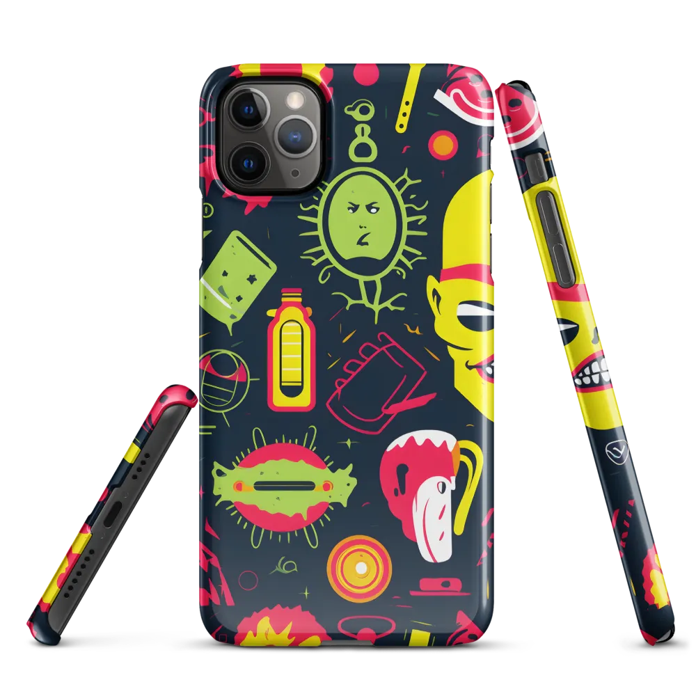 Neon Revelry: A Quirky Exploration of Modern Pop Art | Phone Case |  11 Pro Max | Snap Case | Glossy