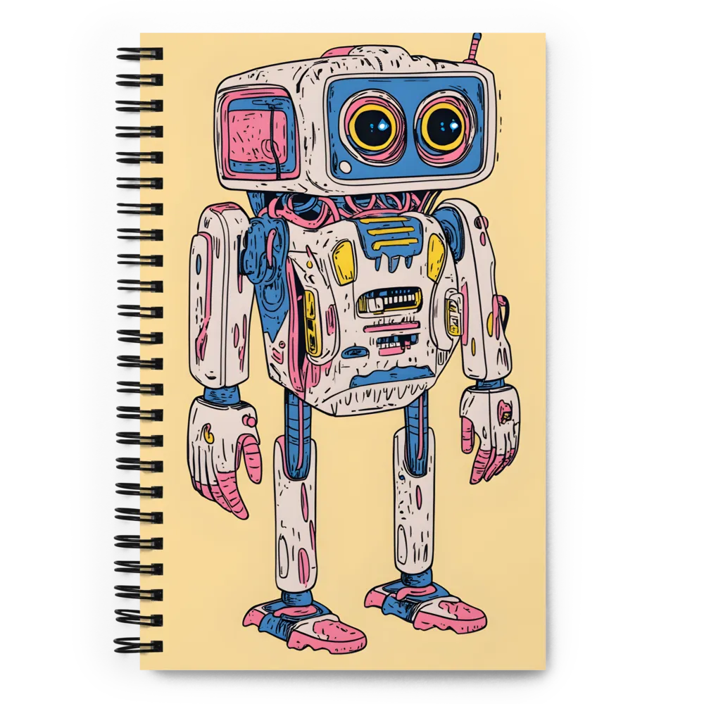 Whimsical Robot Delight | Spiral Notebook