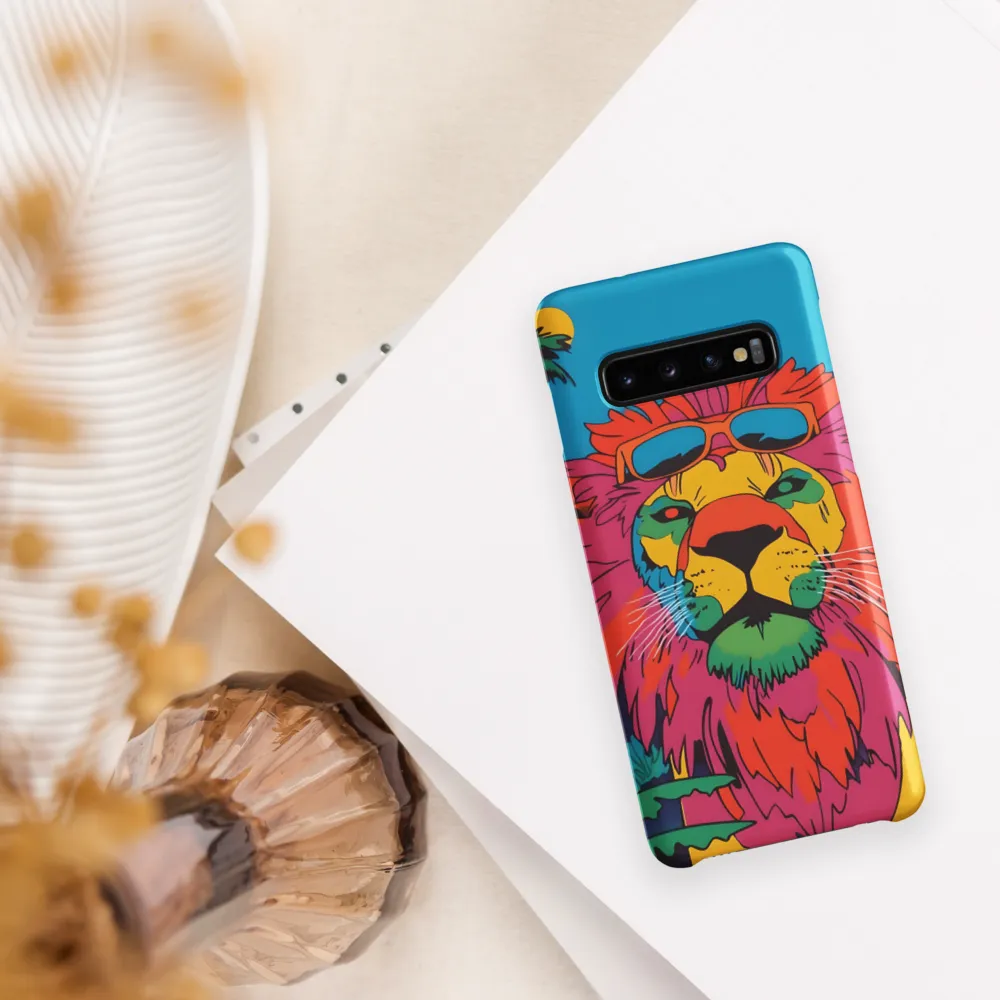 Lion with Sunglasses: A Vibrant Tropical Portrait