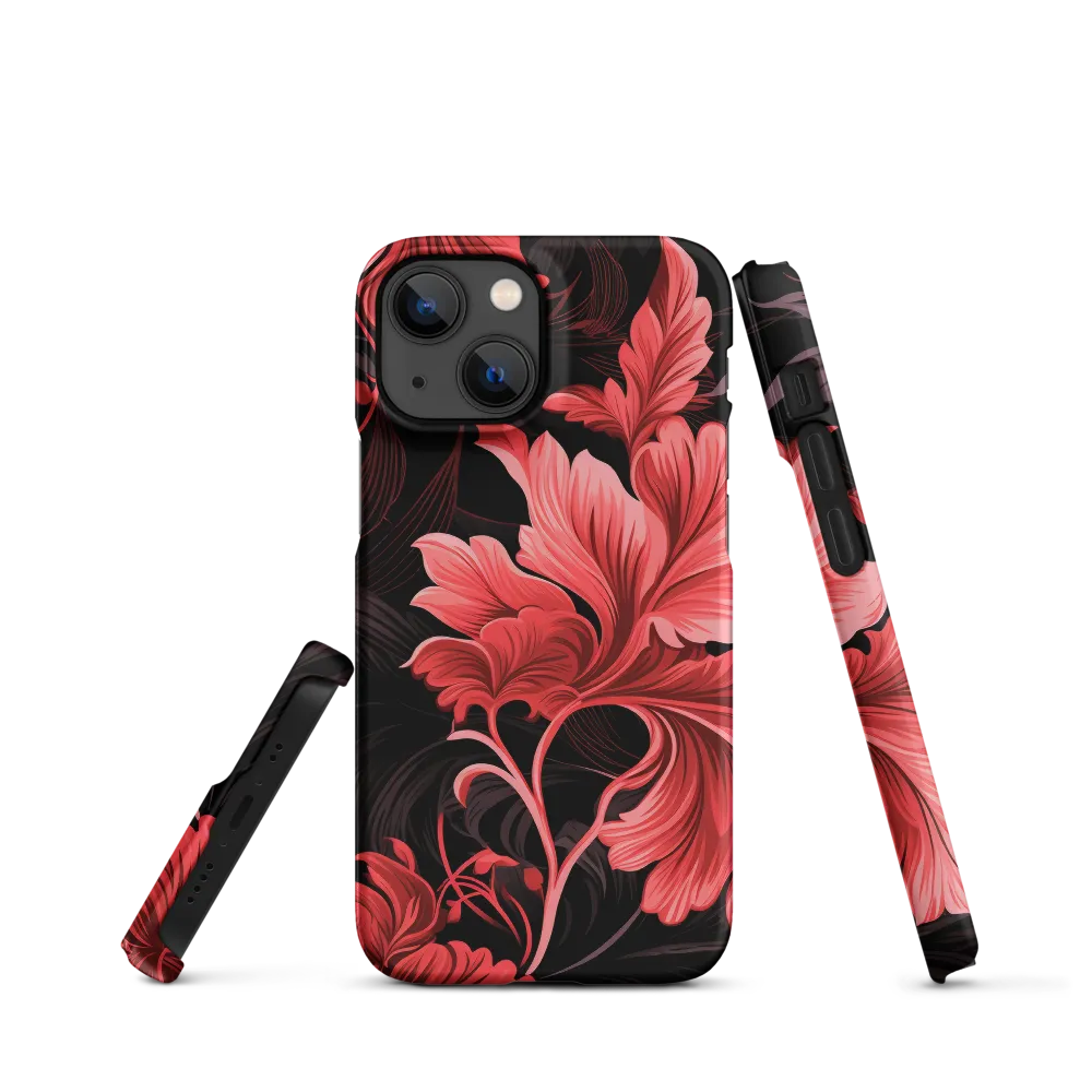 Tropical Elegance in Red | Phone Case |  13 Mini | Snap Case | Matte