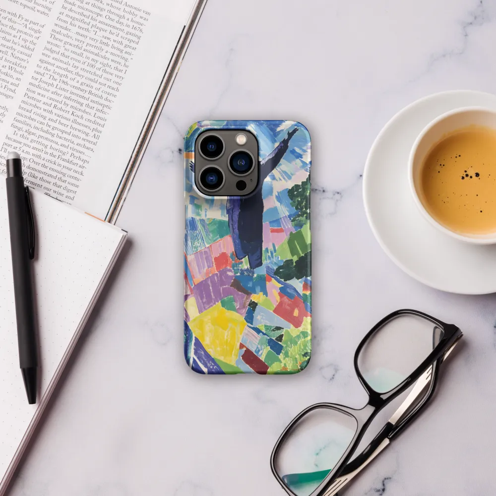 Elysium: A Soaring Figure Amidst Colorful Landscapes | Phone Case |  14 Pro | Snap Case | Matte
