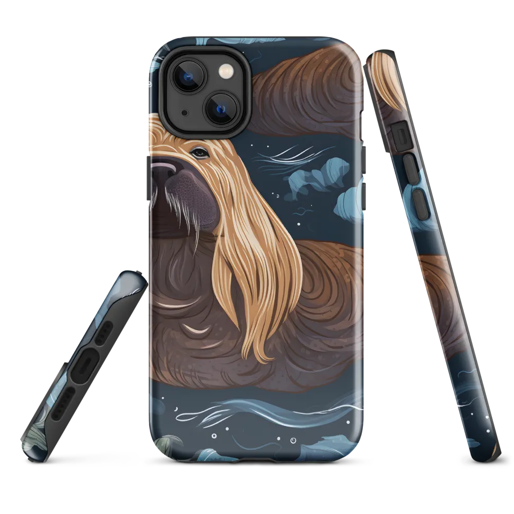 Whimsical Walruses in Deep Blue