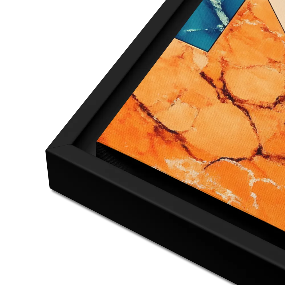 Harmonious Encounters: Abstract Geometry | Canvas with Black Frame | 18″×24″