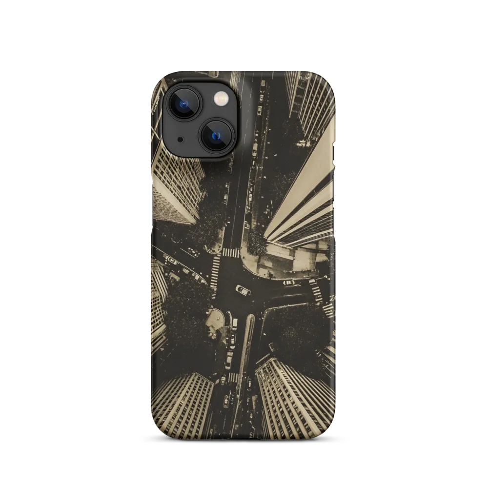 Urban Symphony: Aerial Perspective of City Life | Phone Case |  14 | Snap Case | Matte