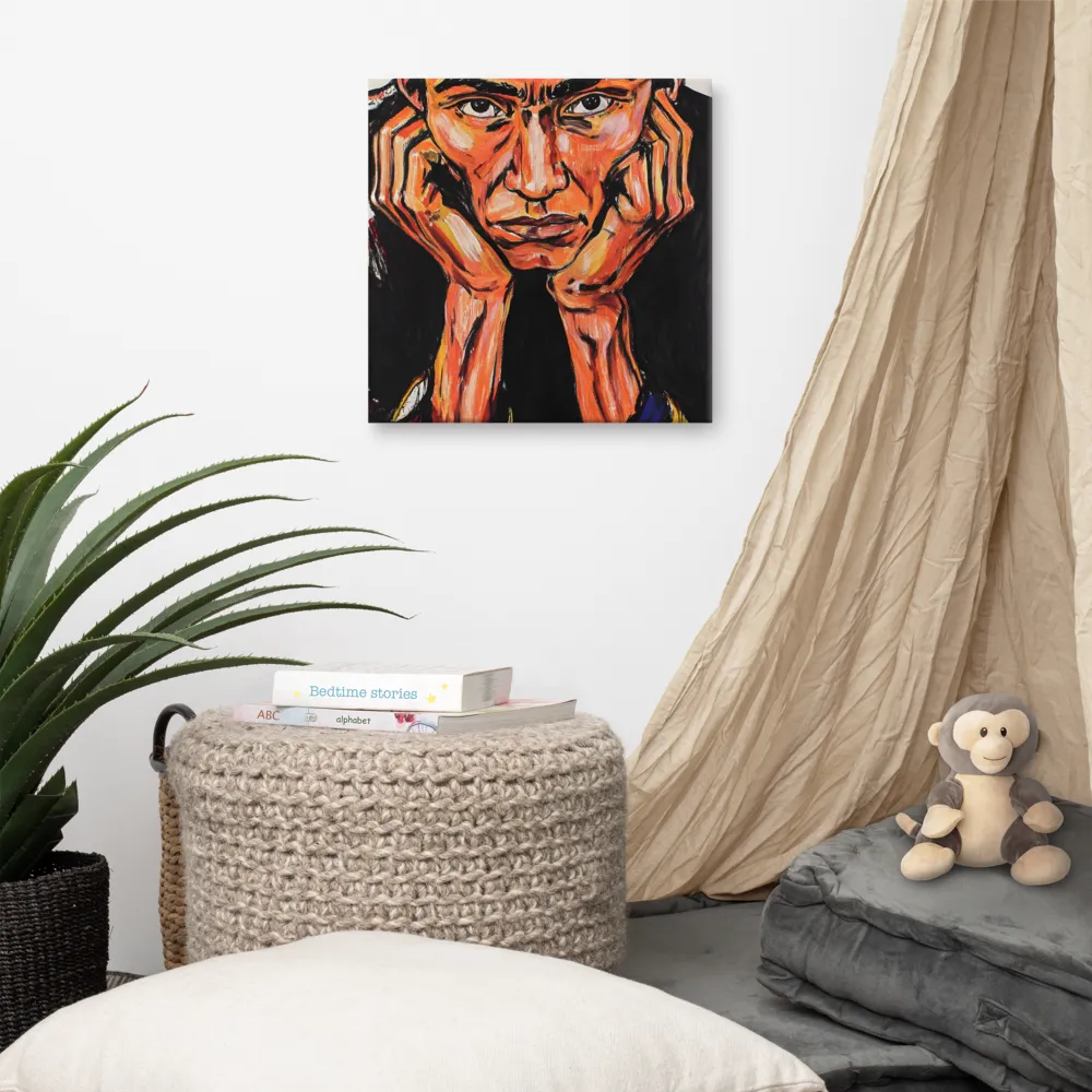 Contemplative Intensity: An Expressionist Portrait
