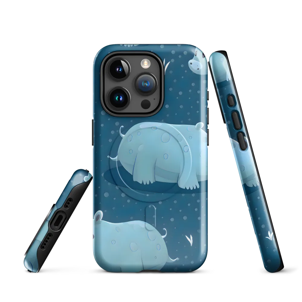 Whimsical Hippo Play | Phone Case |  15 Pro | MagSafe® Tough Case | Glossy