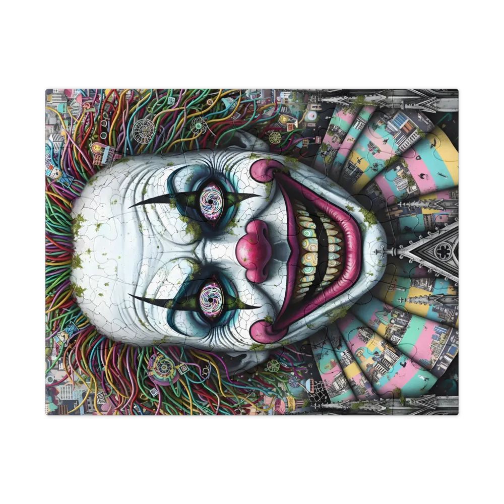 Haunted Carnival Clown 
 Jigsaw Puzzle in Tin Box