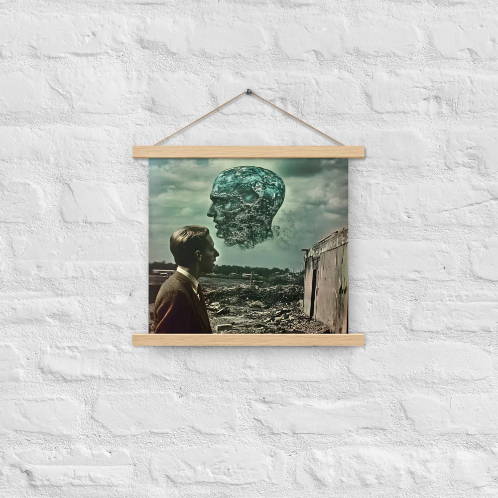 Ethereal Reflections: Identity in a Fragmented World | Poster With Oak Wood Hanger | 14″×14″