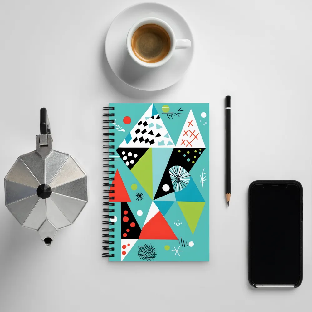 Playful Geometric Harmony | Spiral Notebook