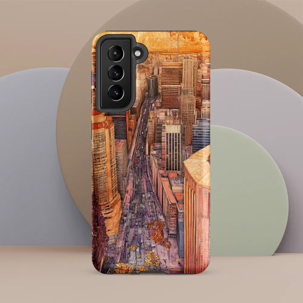 Mosaic Cityscape at Dusk