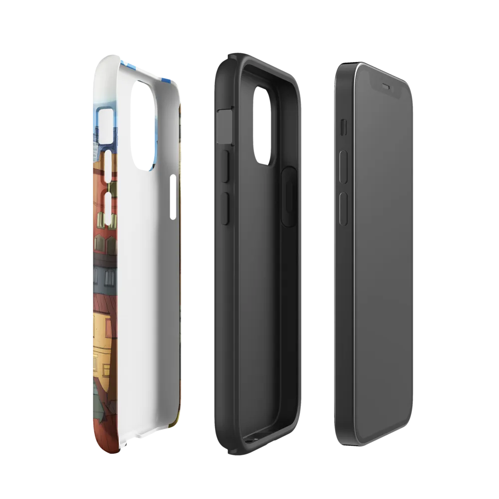 Urban Symphony: A Colorful Cityscape | Phone Case |  12 mini | Tough Case | Glossy